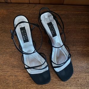 Vintage Stuart Weiztman black strappy heels